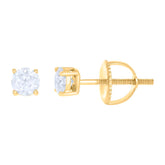 10 kt Gold Earrings 4 mm With Moissanite Ctw 0.60